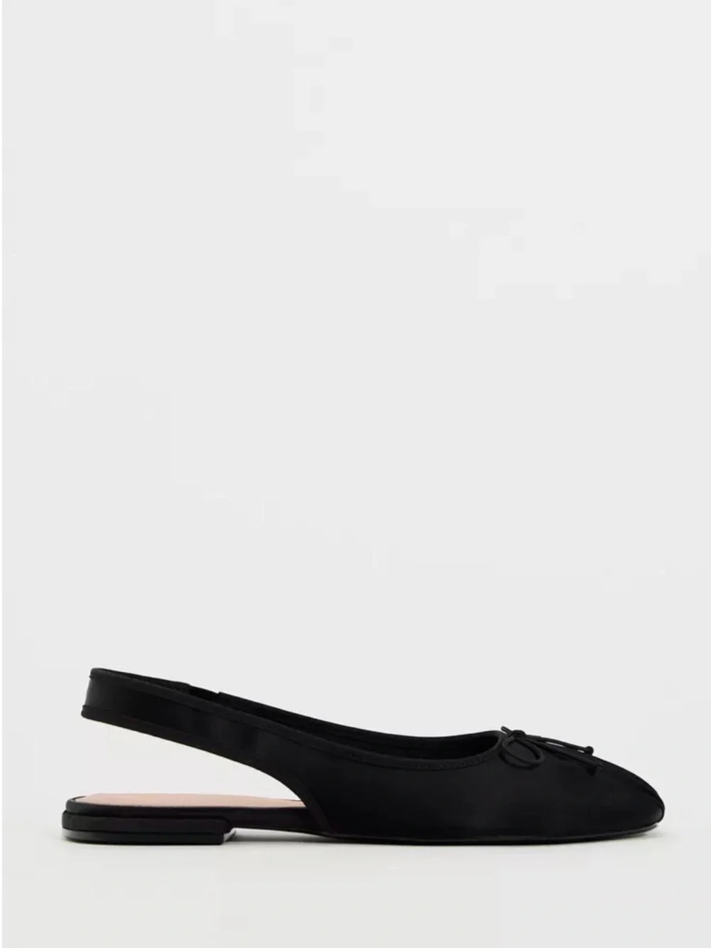 NWT Zara SATIN EFFECT FLATS WITH BOW, size 37